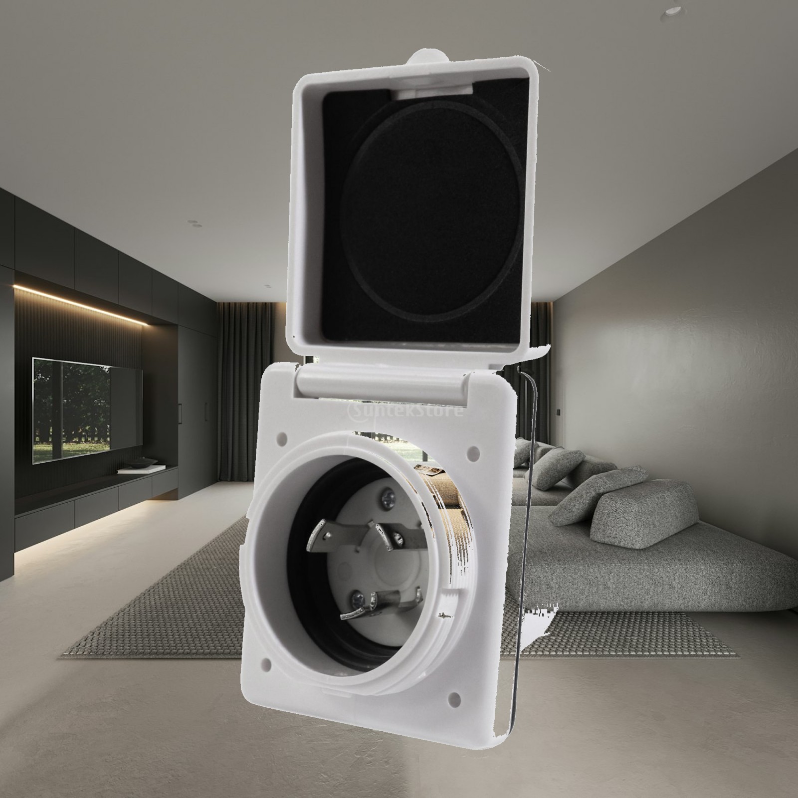 Outdoor Power Socket With Lock - Waterproof Flanged Inlet Power Socket 125V
