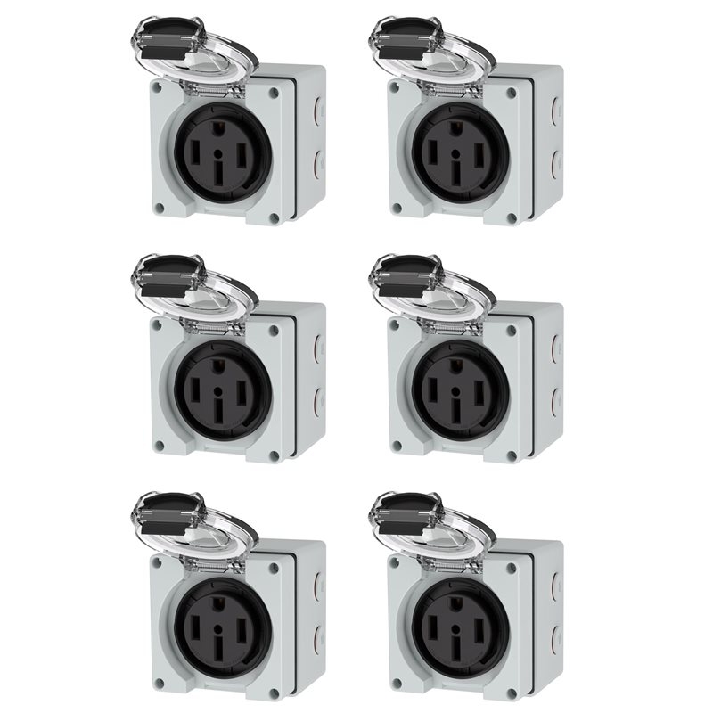 ABVC 6X 50Amp Power Outlet Box - Outdoor Power Receptacle Box 评论和价格