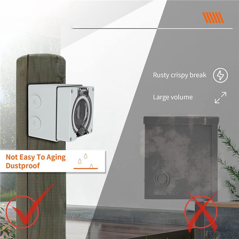 ABVC 6X 50Amp Power Outlet Box - Outdoor Power Receptacle Box 评论和价格