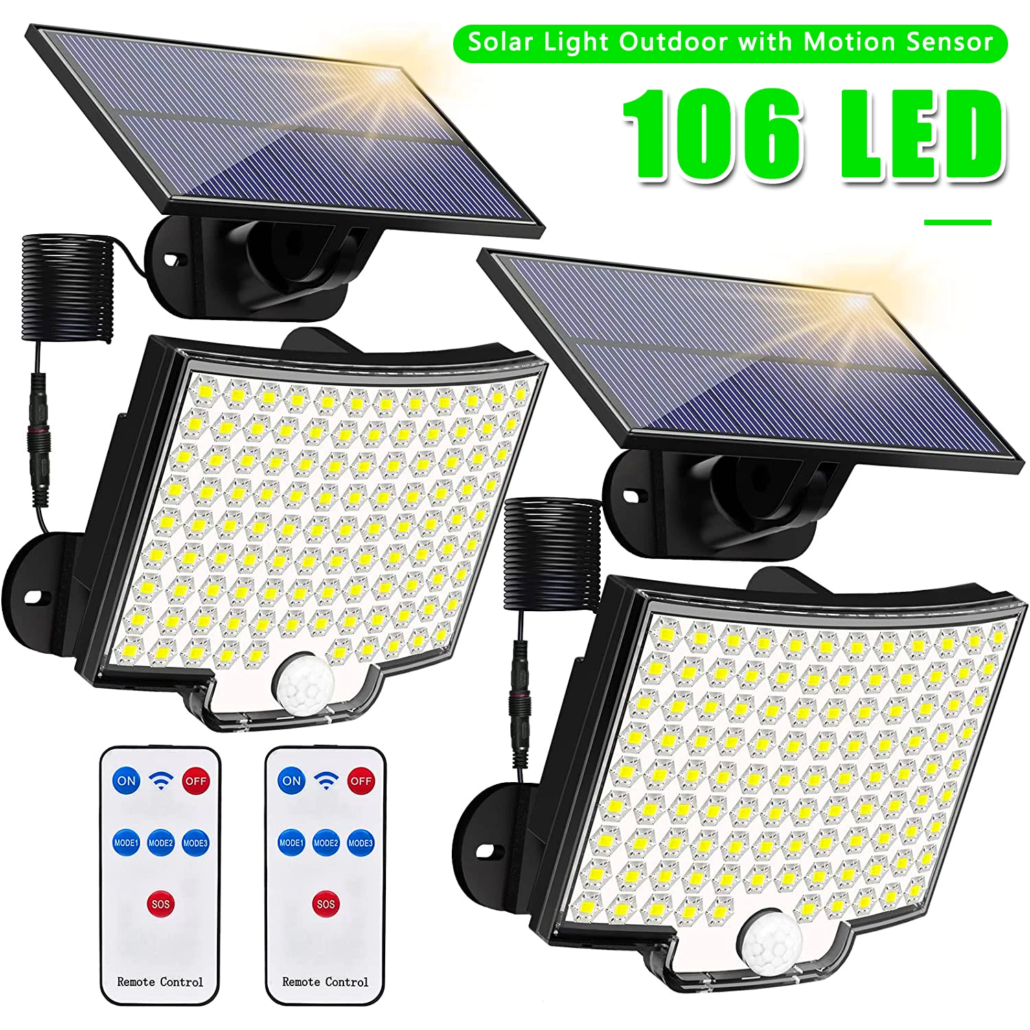 106LED Solar Light Outdoor Wat - Outdoor Power Garage 评论和价格