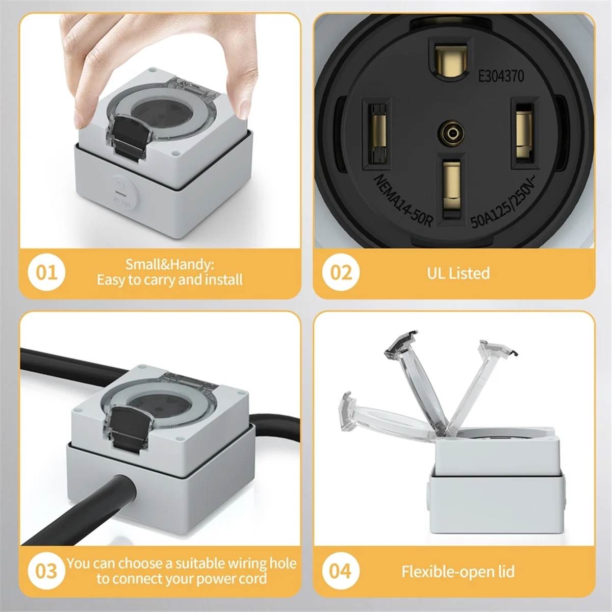 AT16 50Amp Power Outlet Box, 1 - Outdoor Power Receptacle Box 评论和价格