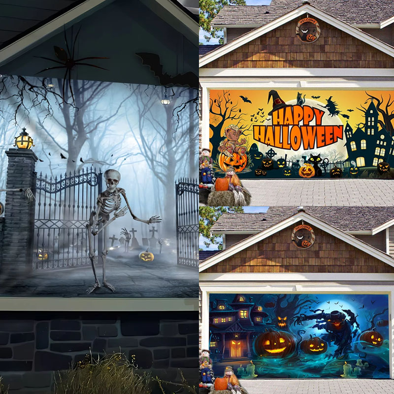 No Power Halloween Garage Door - Outdoor Power Garage 评论和价格
