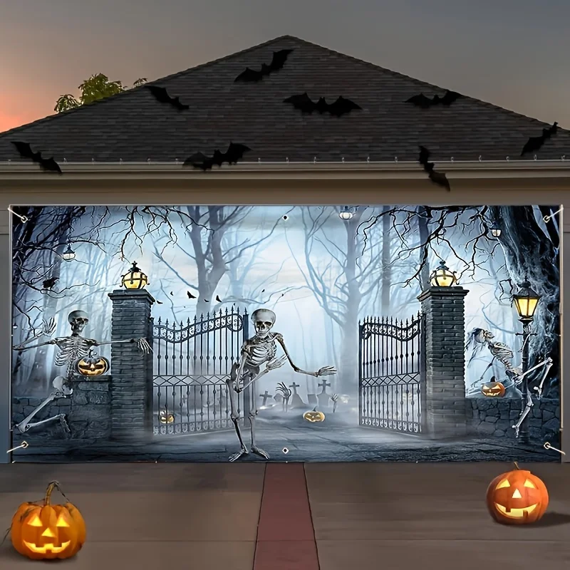 No Power Halloween Garage Door - Outdoor Power Garage 评论和价格