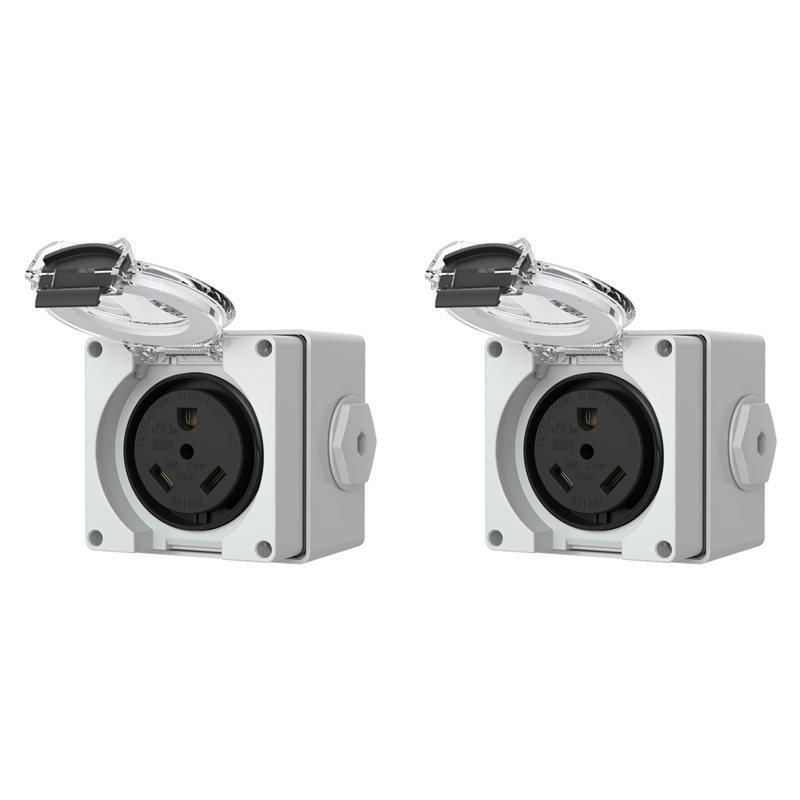 2X 30Amp Power Outlet Box,125V - Outdoor Power Receptacle Box 评论和价格
