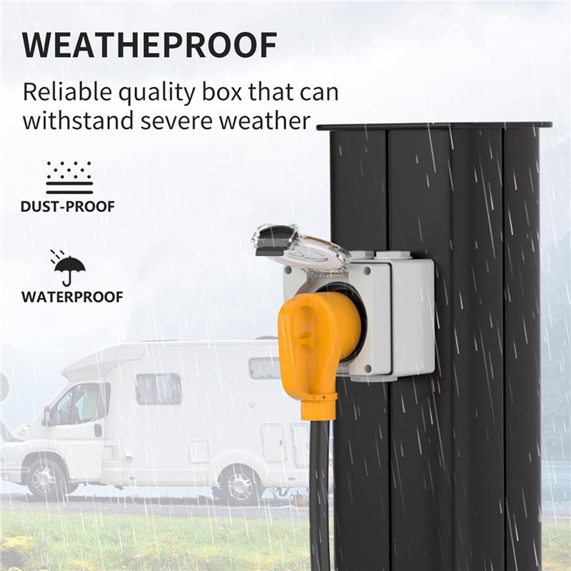 2X 30Amp Power Outlet Box,125V - Outdoor Power Receptacle Box 评论和价格