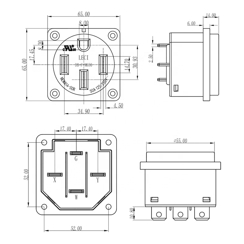 NEMA 14-50R Receptacle 50 Amp  - Outdoor Power Receptacle Box 评论和价格
