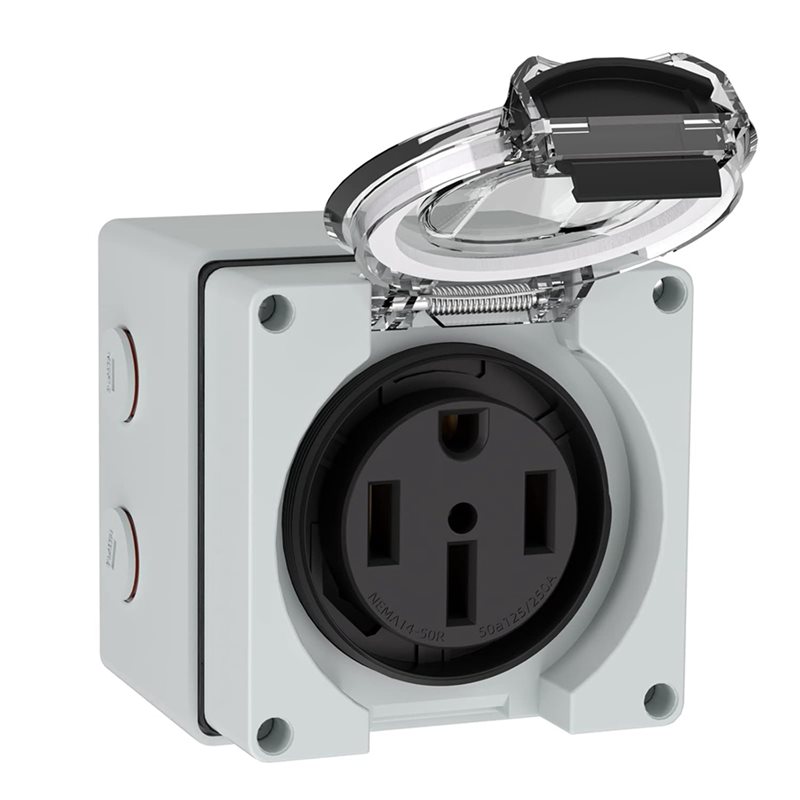 ABLK 6X 50Amp Power Outlet Box - Outdoor Power Receptacle Box 评论和价格