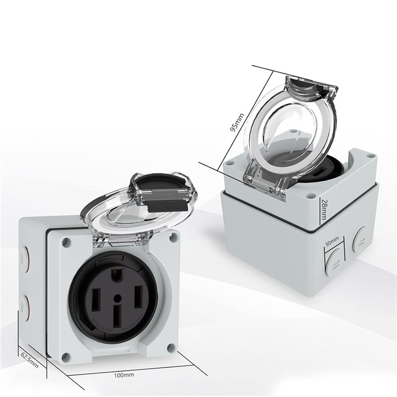 ABLK 6X 50Amp Power Outlet Box - Outdoor Power Receptacle Box 评论和价格