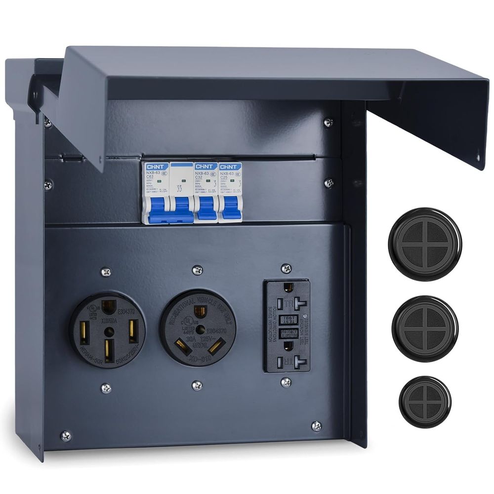RV Electrical Panel with Break - Outdoor Power Receptacle Box 评论和价格