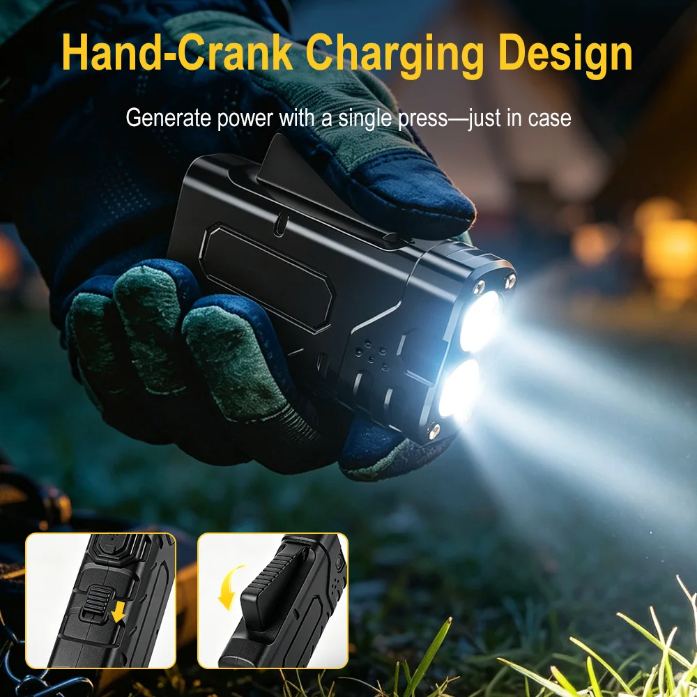BORUIiT Hand Crank EDC LED Fla - Outdoor Power Supply 评论和价格
