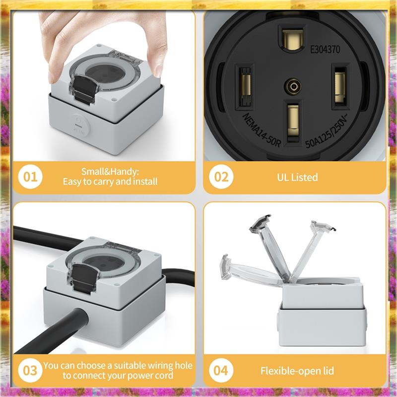 AA46 HOT-50Amp Outdoor Power O - Outdoor Power Receptacle Box 评论和价格
