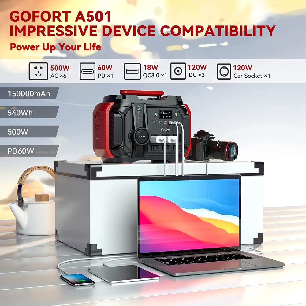 Portable Power Station 540Wh/5 - Outdoor Power Outlet Solar 评论和价格